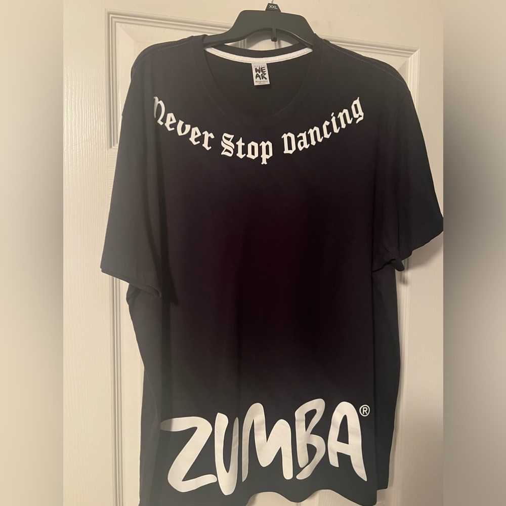 Black Cotton Zumba Dancing T-Shirt. Size XL. Never Worn